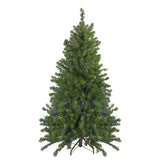 Pre-Lit LED Medium Canadian Pine Artificial Christmas Tree - 5' - Multicolor Lights